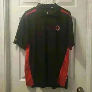 Men's Ashworth golf shirt.  Sz lg. World Woods Golf Club embroidery.
